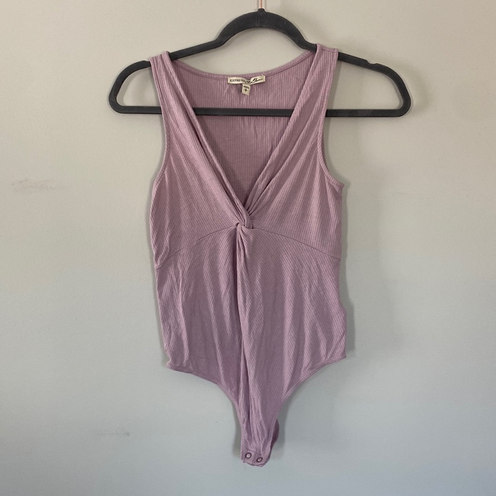 *!!WORN ONCE!!* lavender, v-neck bodysuit from EXPRESS.